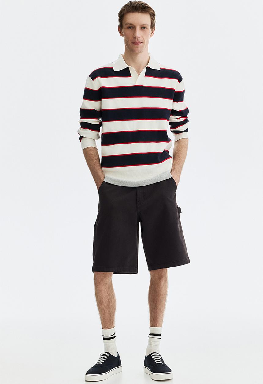 H&M - Relaxed fit carpenter shorts - black