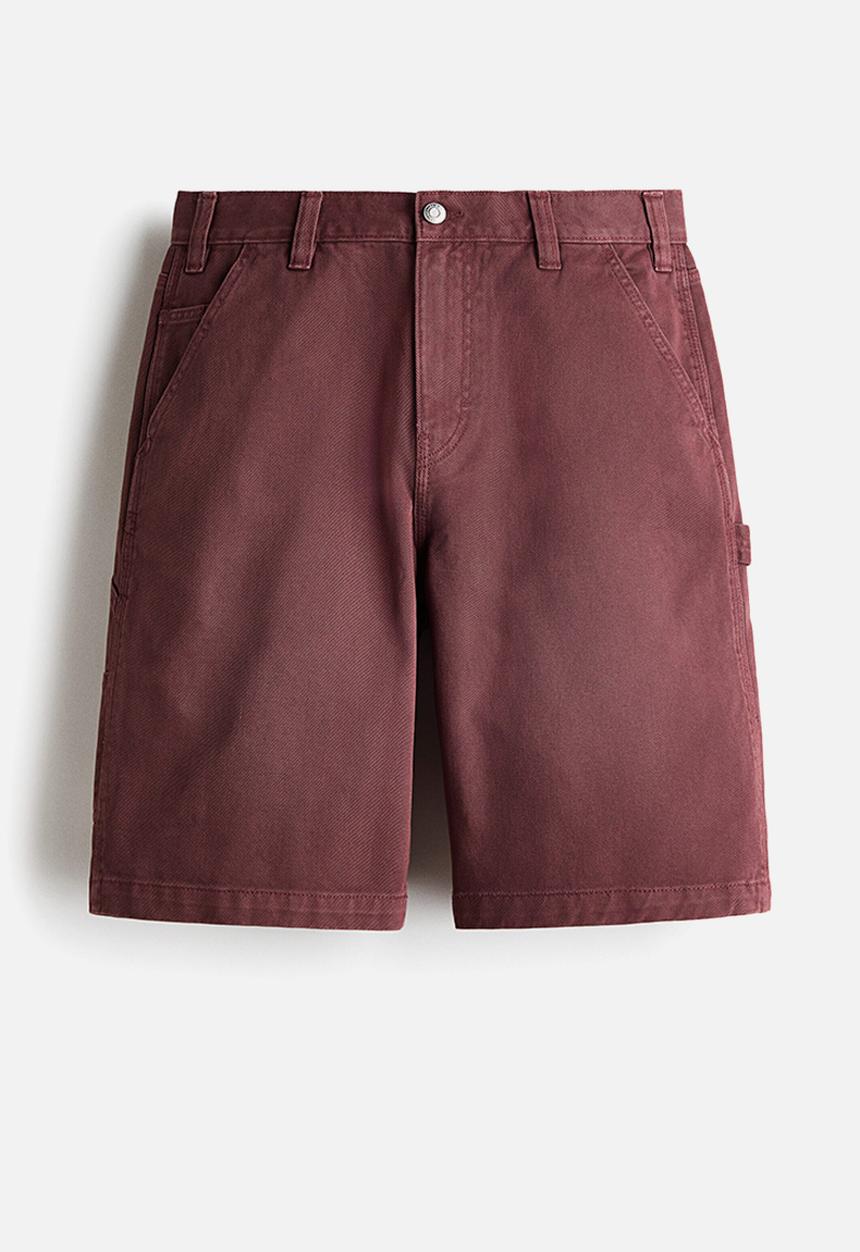 H&M - Relaxed fit carpenter shorts - burgundy