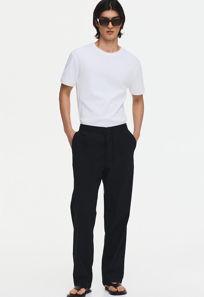 H&M - Relaxed fit trousers - black