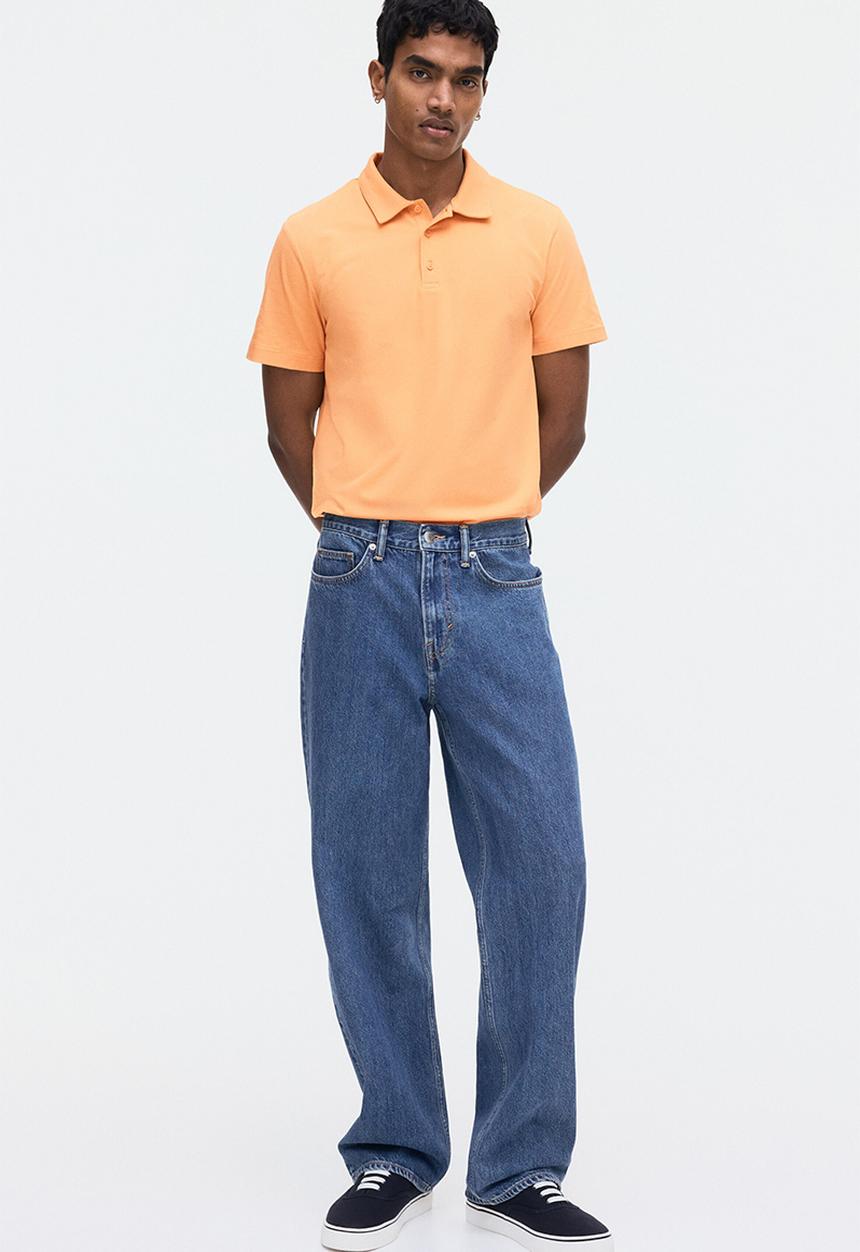 H&M - Slim fit polo shirt  - orange