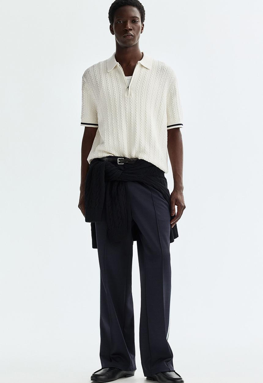 H&M - Relaxed fit cotton polo shirt - white