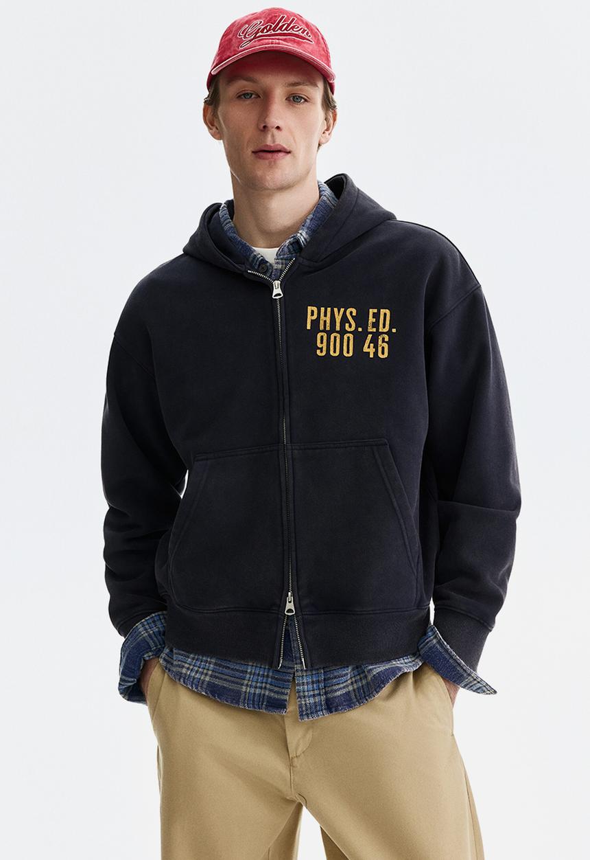 H&M - Loose fit zip-through hoodie - navy blue/phys. ed.