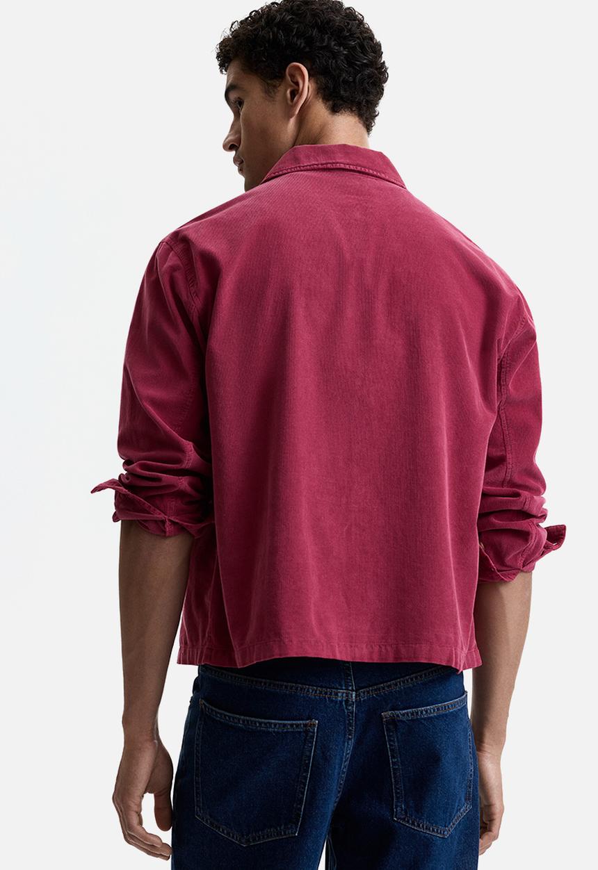 H&M - Relaxed fit boxy corduroy shirt - dark pink
