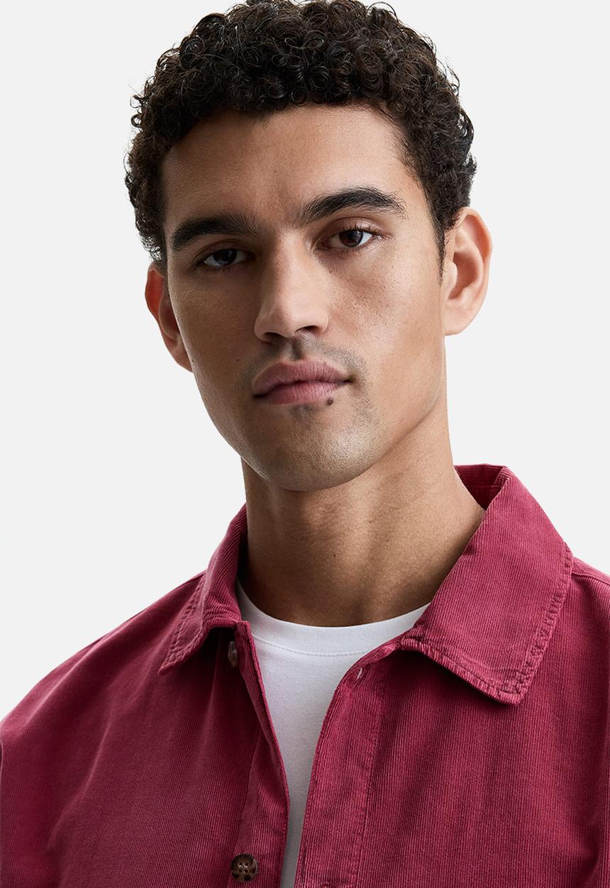 H&M - Relaxed fit boxy corduroy shirt - dark pink