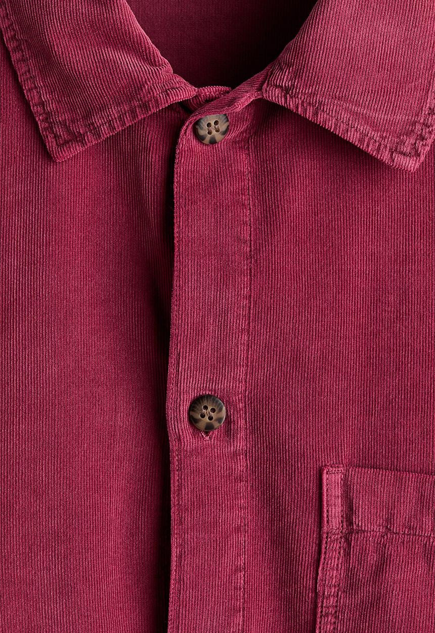 H&M - Relaxed fit boxy corduroy shirt - dark pink