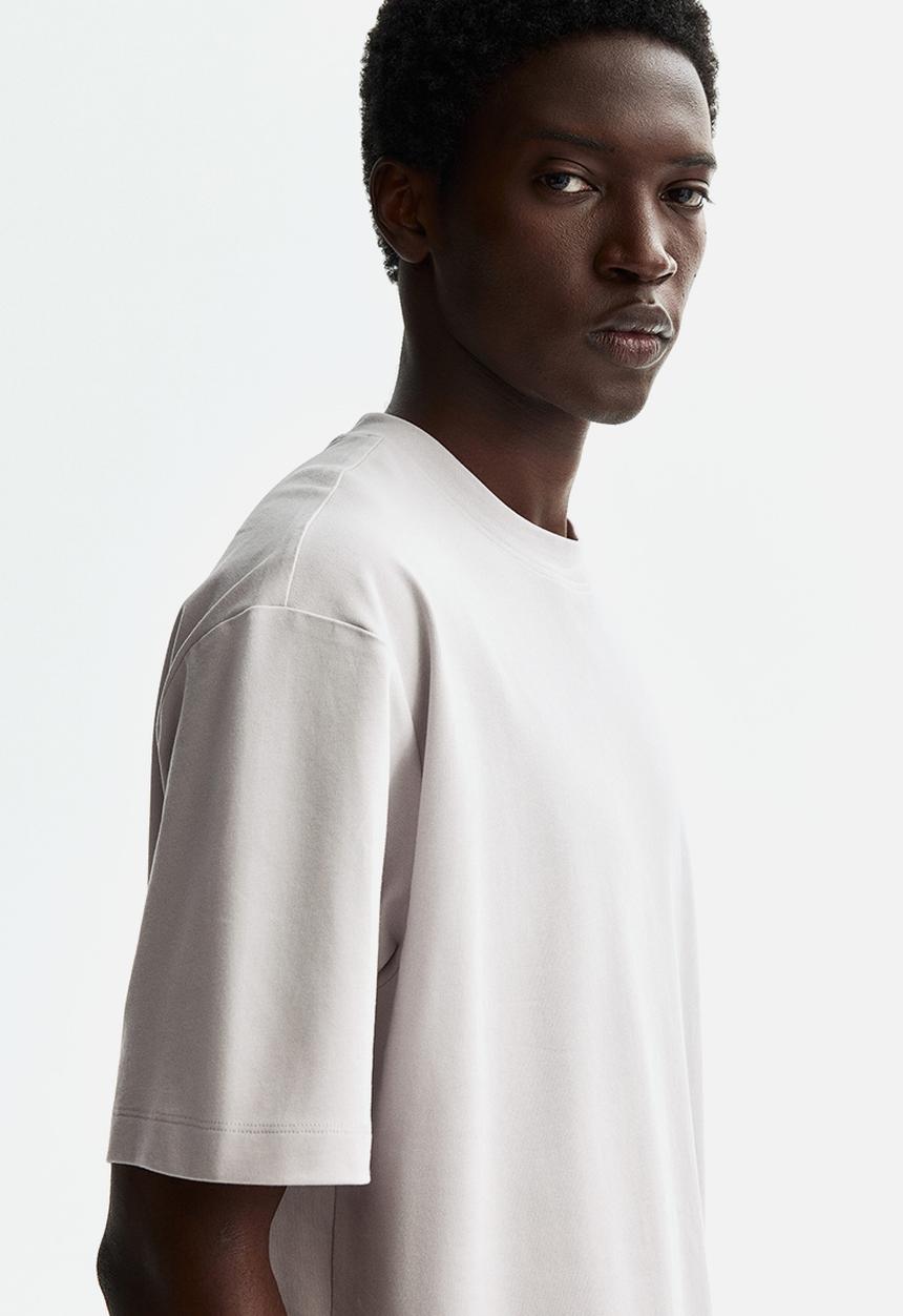 H&M - Loose fit boxy-style t-shirt - light grey