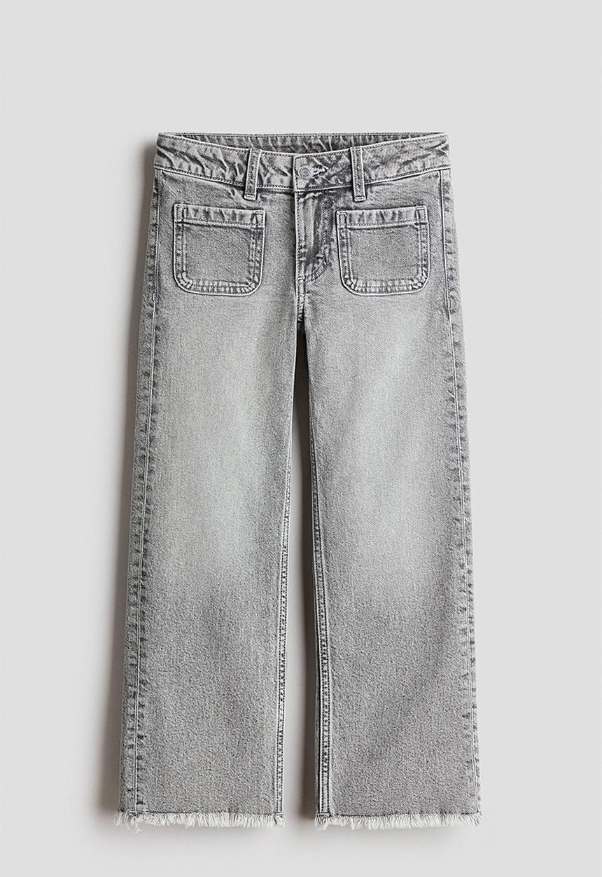 H&M - Relaxed fit wide leg ankle jeans - denim grey