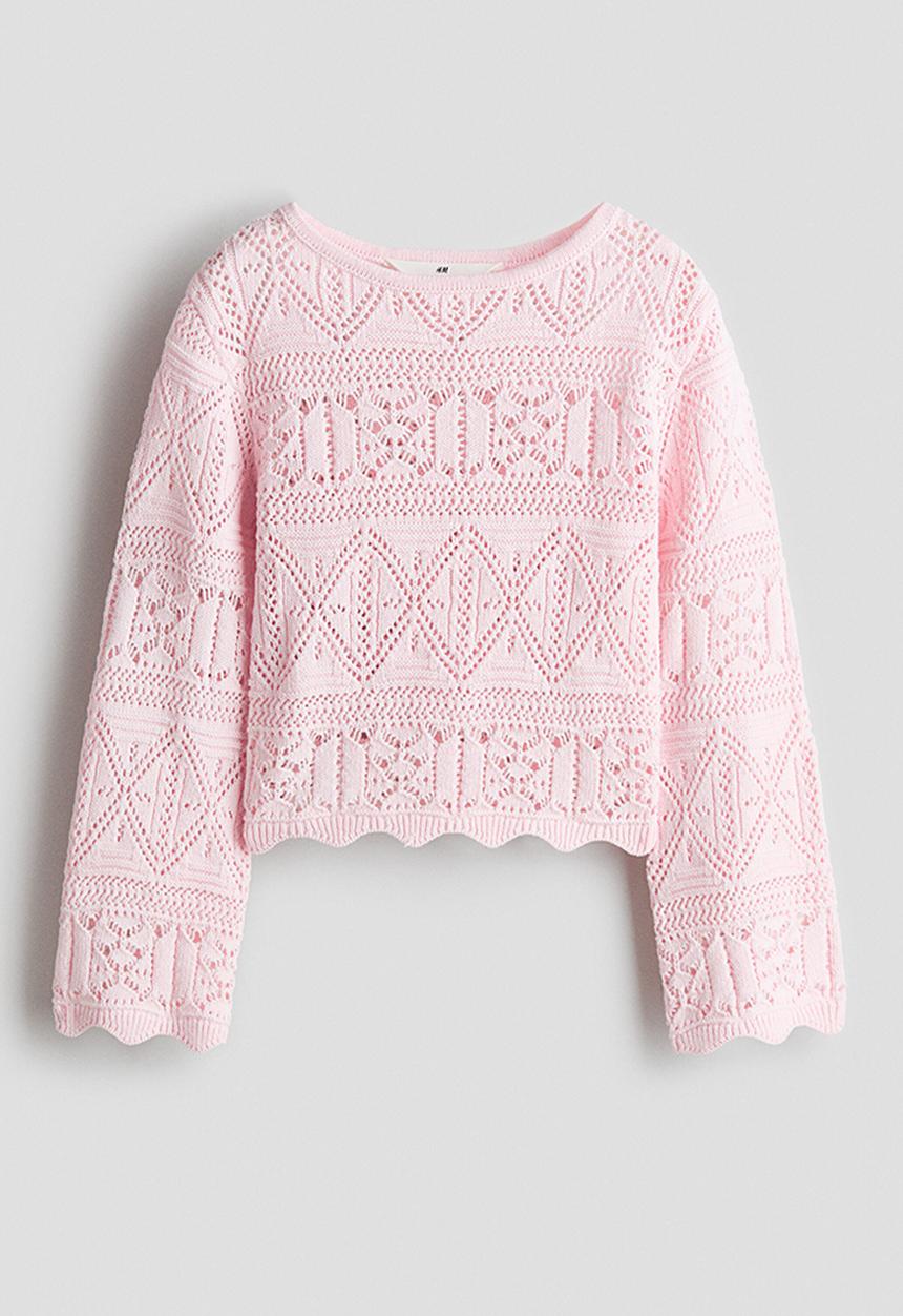 H&M - Crochet-look jumper - light pink