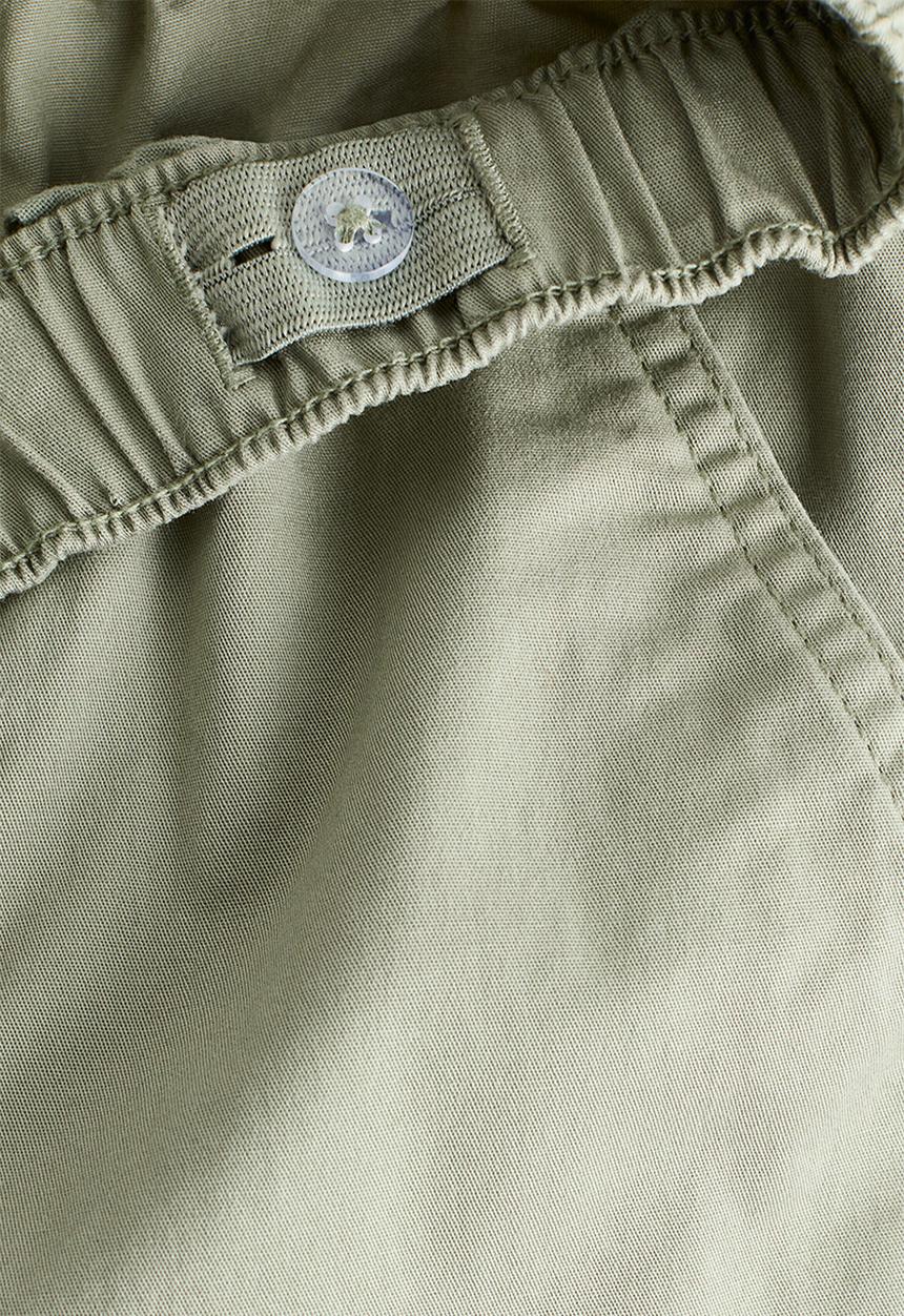 H&M - Cotton twill cargo joggers - light khaki green