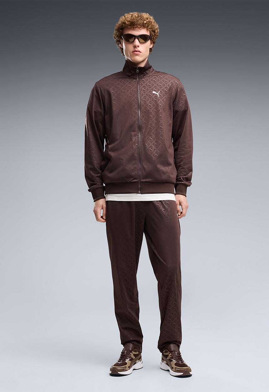 PUMA - Embossed Poly TrackSuit Set - Chocolate Fondue Brown