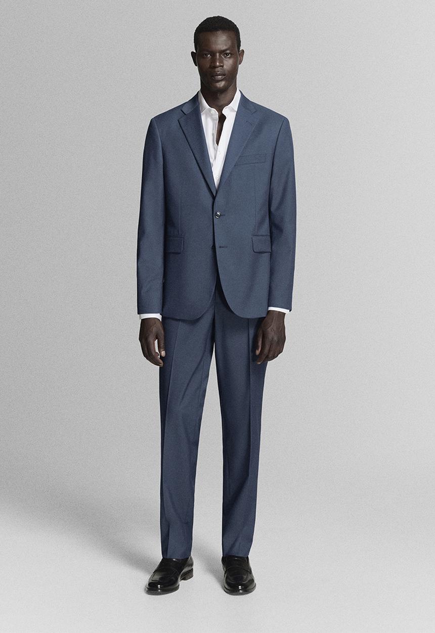 MANGO - Trousers London - Medium Blue