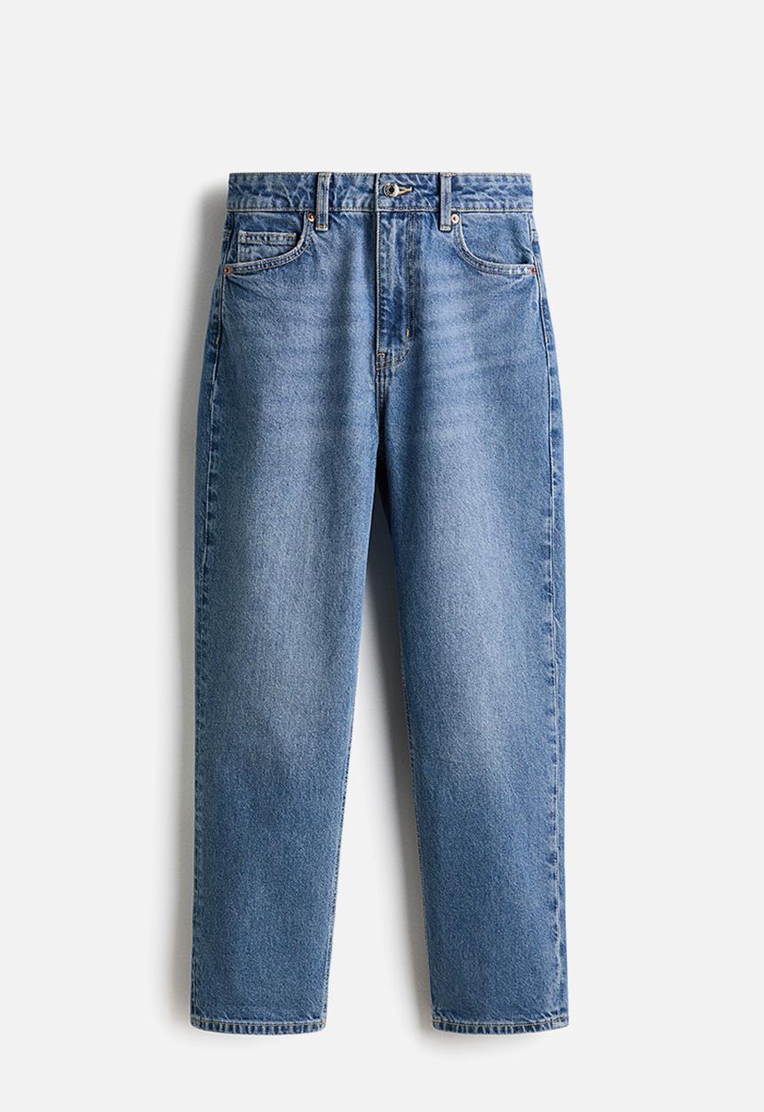 H&M - Mom slim fit high waist ankle jeans - denim blue