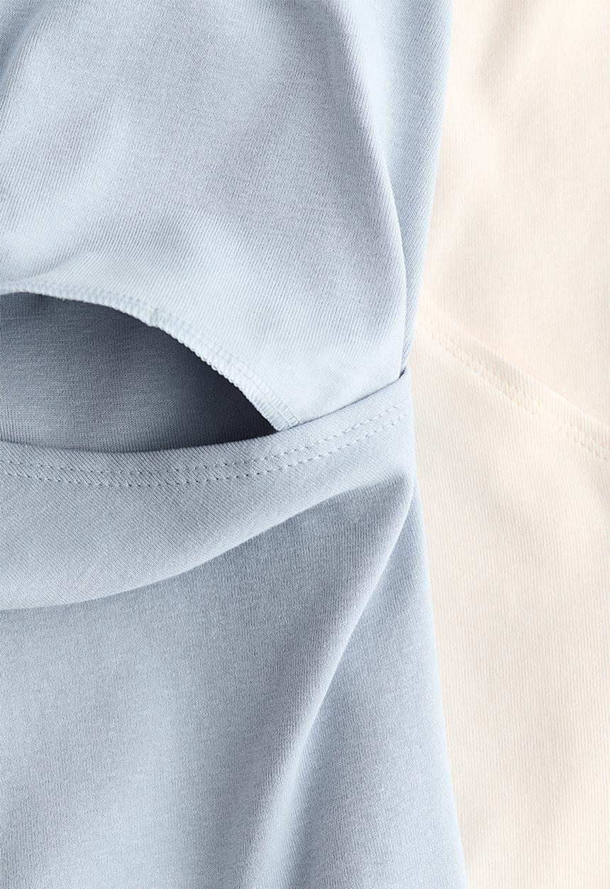 H&M - Mama 2-pack nursing tops - light blue/cream