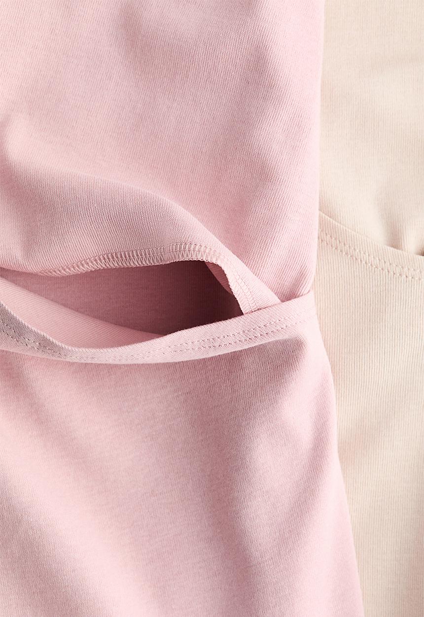 H&M - Mama 2-pack nursing tops - light pink/beige
