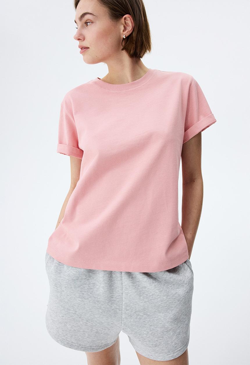 H&M - Oversized cotton t-shirt - light pink
