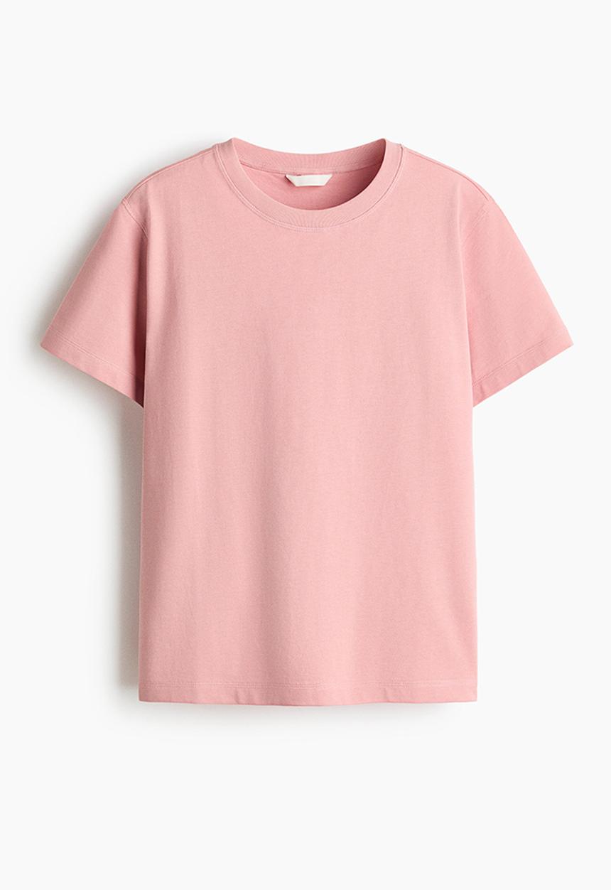 H&M - Oversized cotton t-shirt - light pink