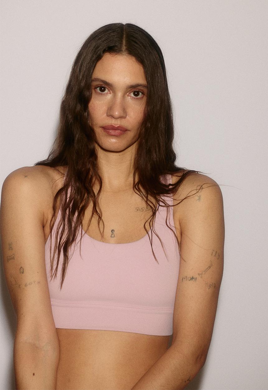 H&M - Medium support sports bra with softmove™ - mid blush pink