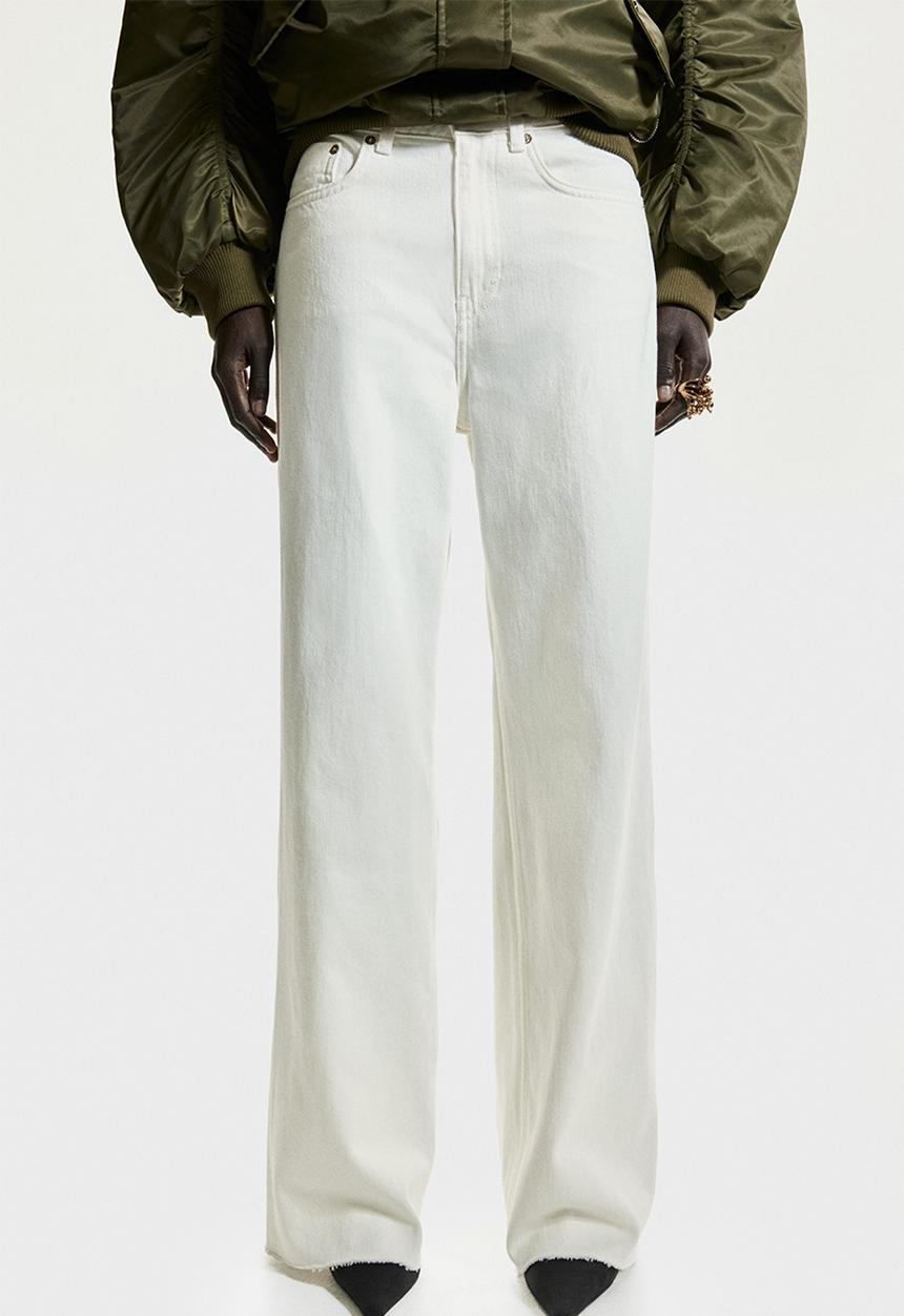H&M - Wide high jeans - white