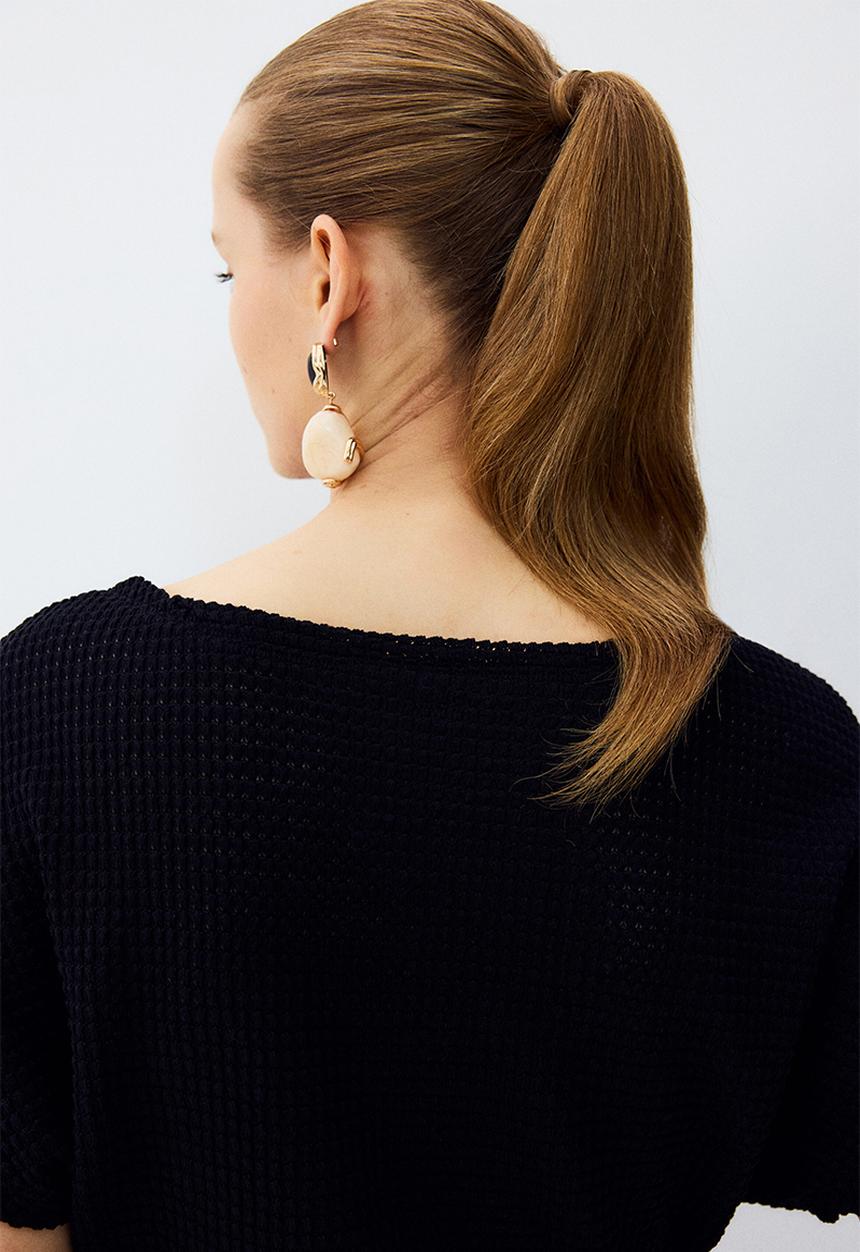 H&M - Batwing-sleeved jersey top - black