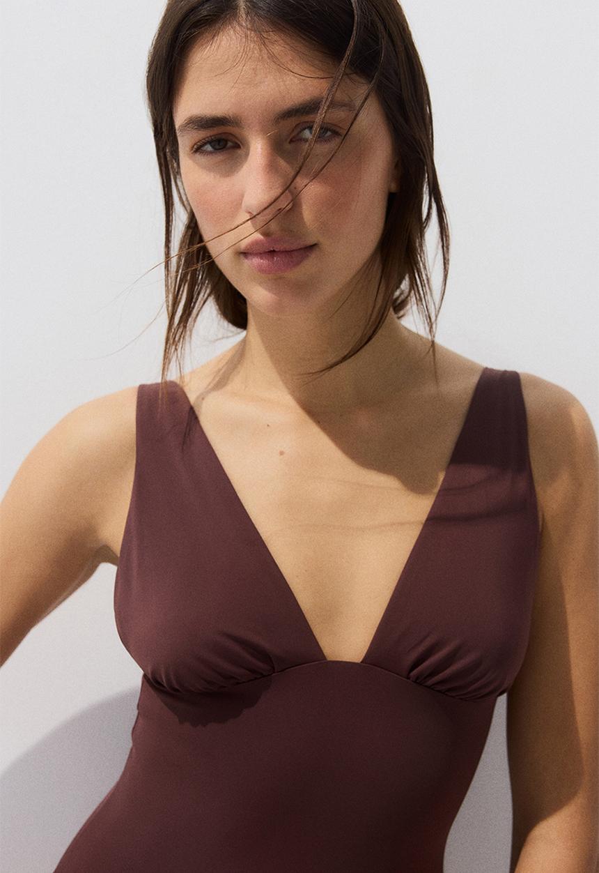 H&M - Padded-cup swimsuit - brown