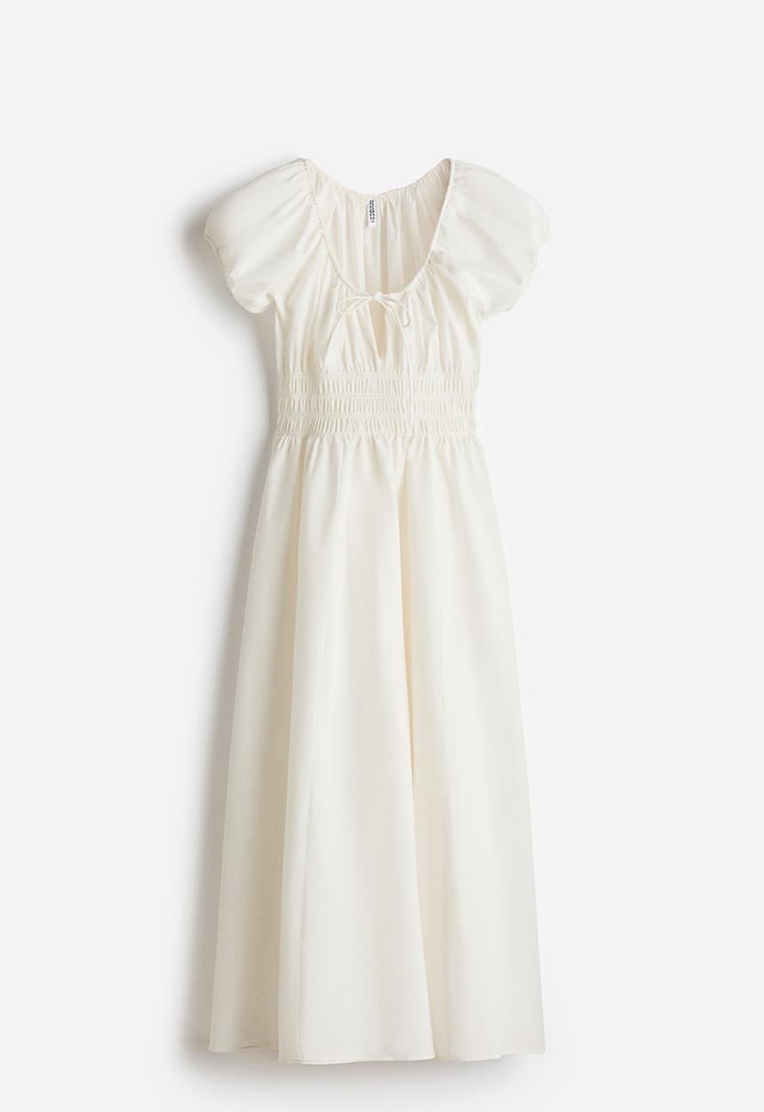 H&M - Smocked-waist dress - white