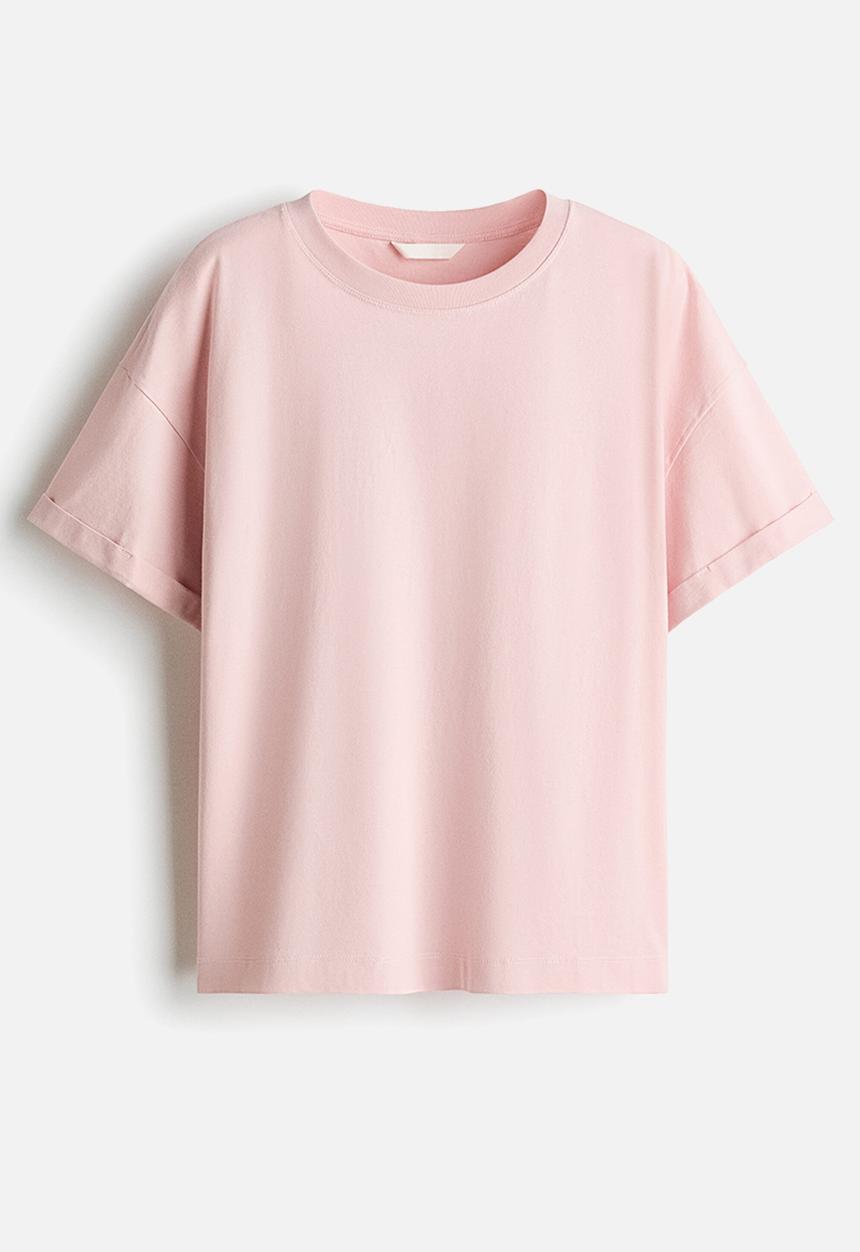 H&M - Loose-fit cotton t-shirt - pale pink