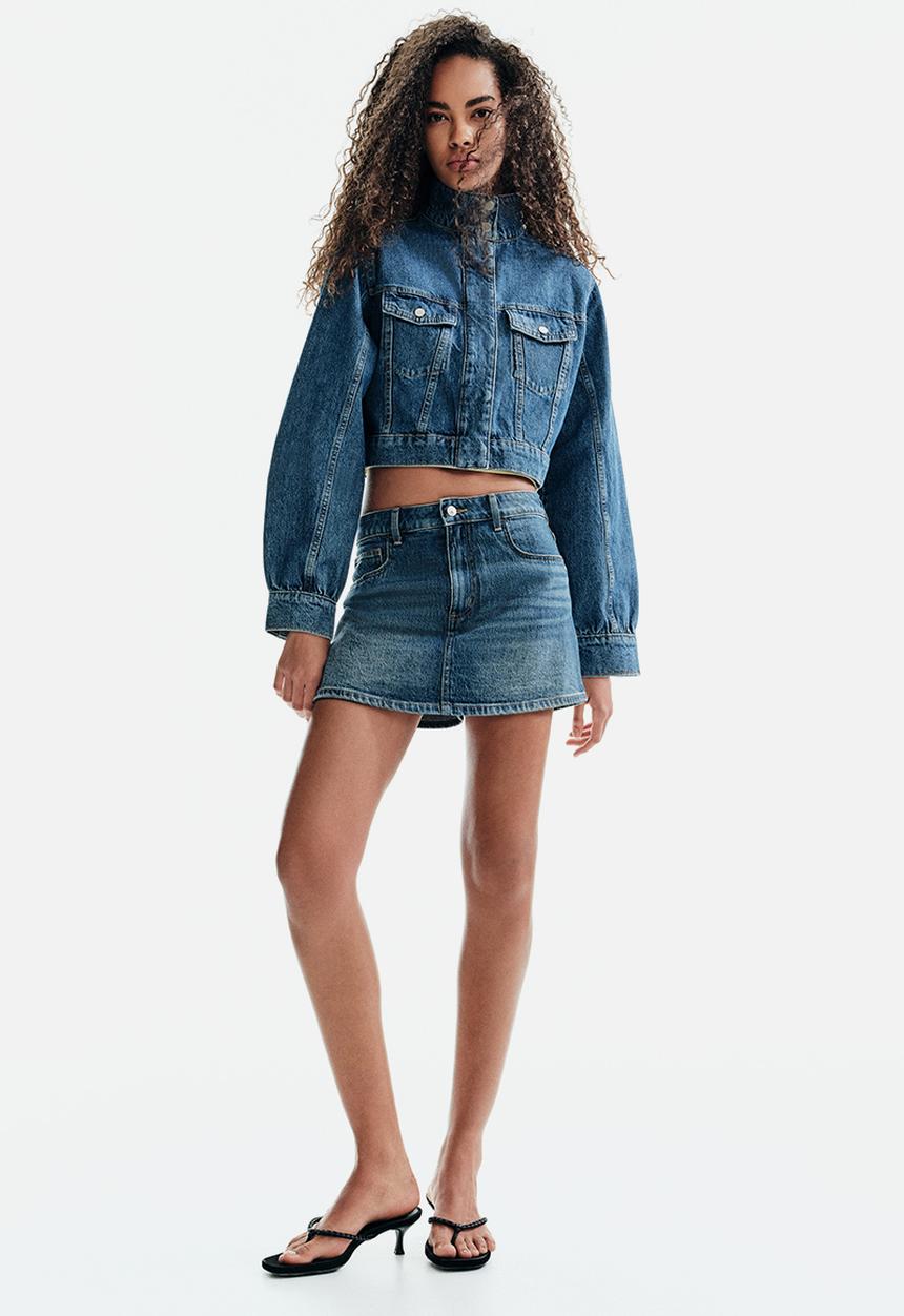 H&M - Cropped denim jacket - denim blue