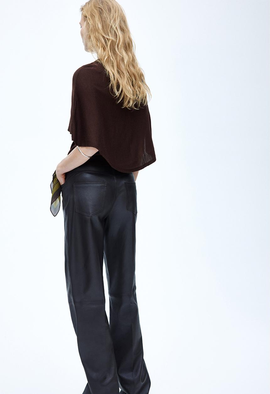 H&M - Fine-knit cape top - dark brown