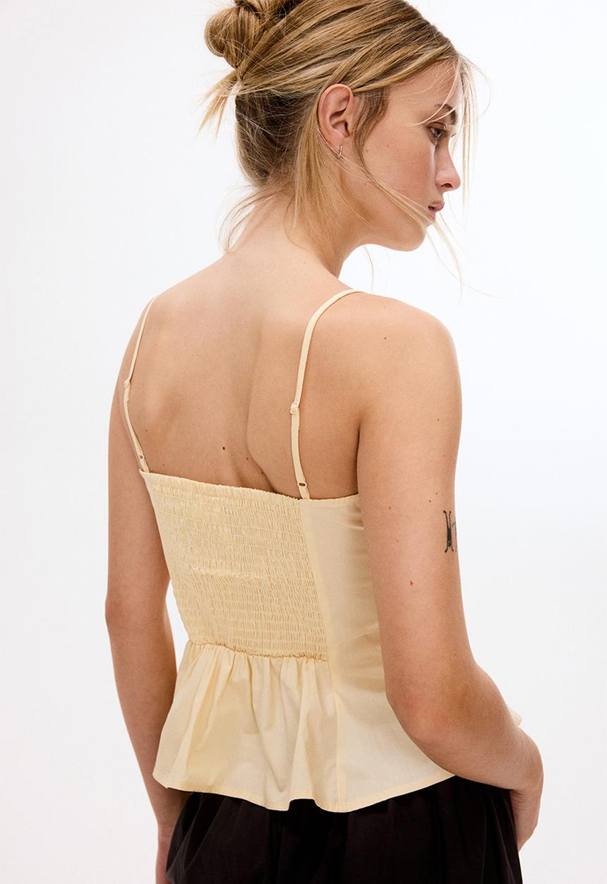 H&M - Peplum strappy top - light yellow
