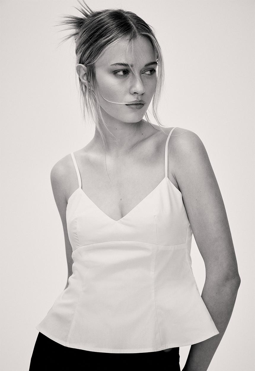 H&M - Peplum strappy top - light yellow