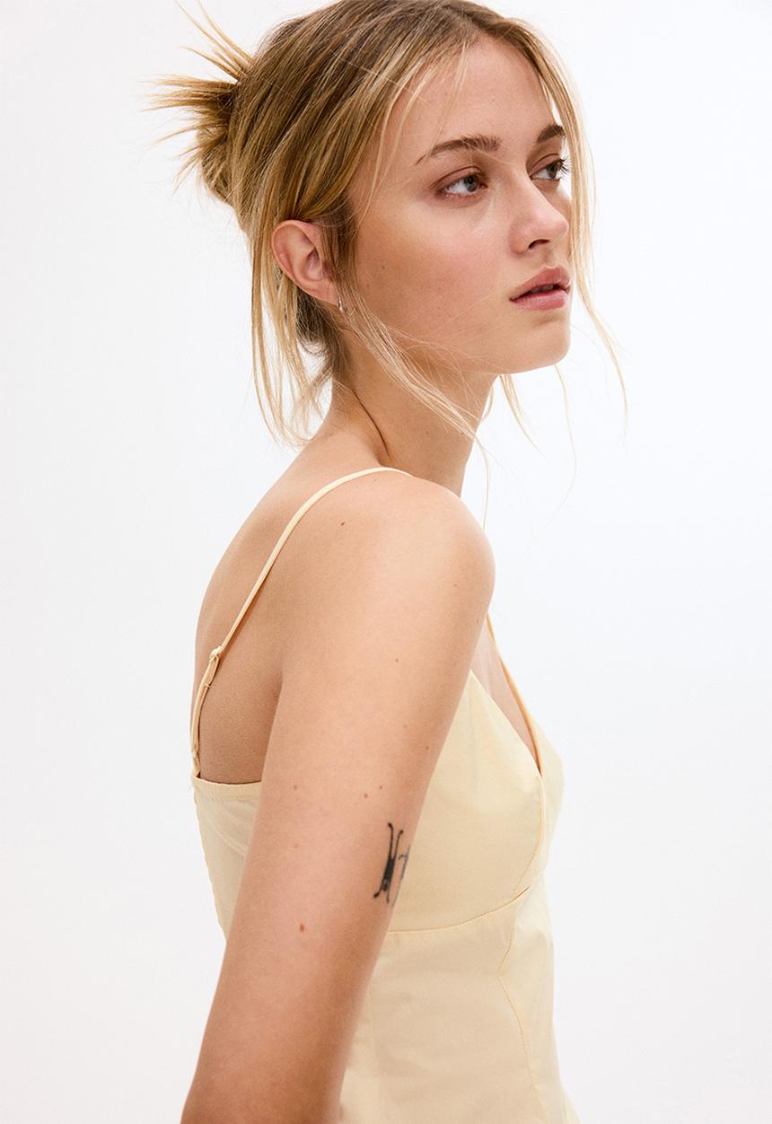 H&M - Peplum strappy top - light yellow