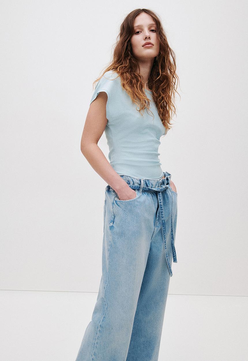 H&M - Boat-neck top - light blue