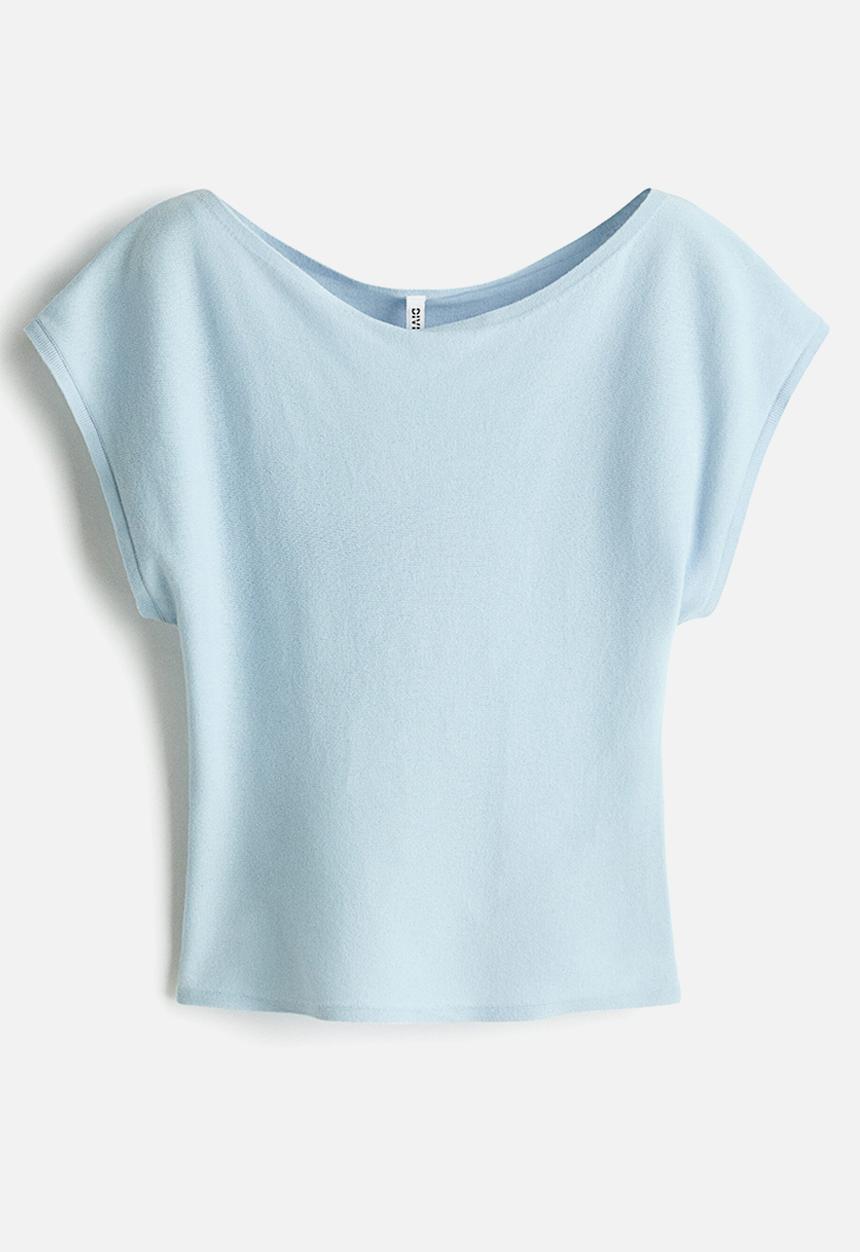 H&M - Boat-neck top - light blue