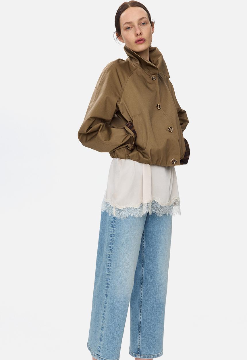 H&M - Wide high waist ankle jeans - light denim blue