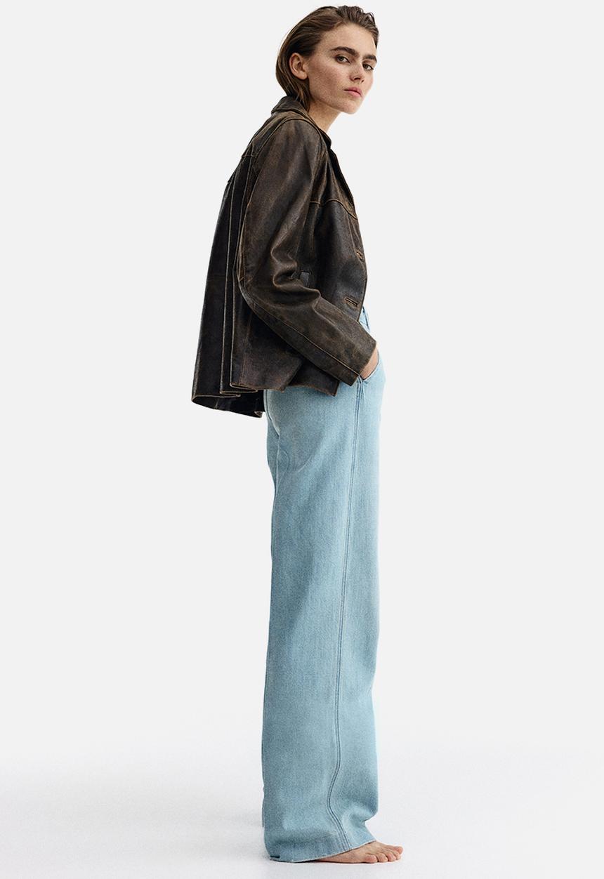 H&M - Straight high jeans - light denim blue