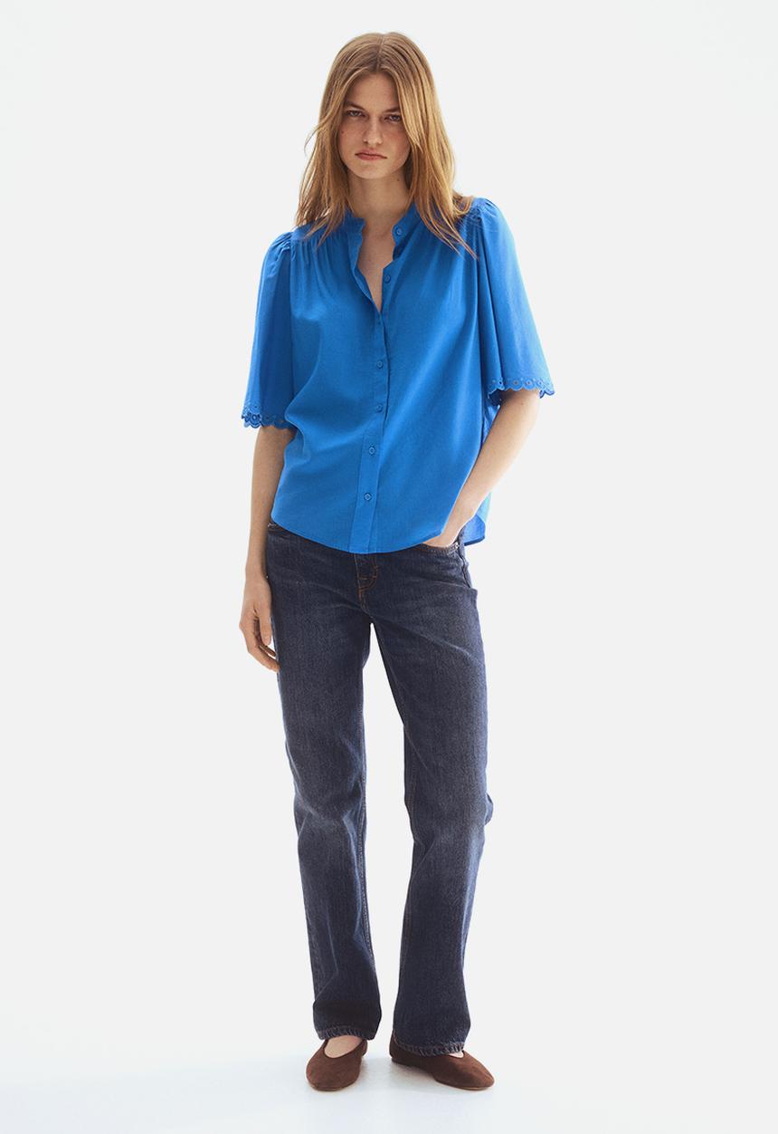 H&M - Cotton-blend blouse - blue