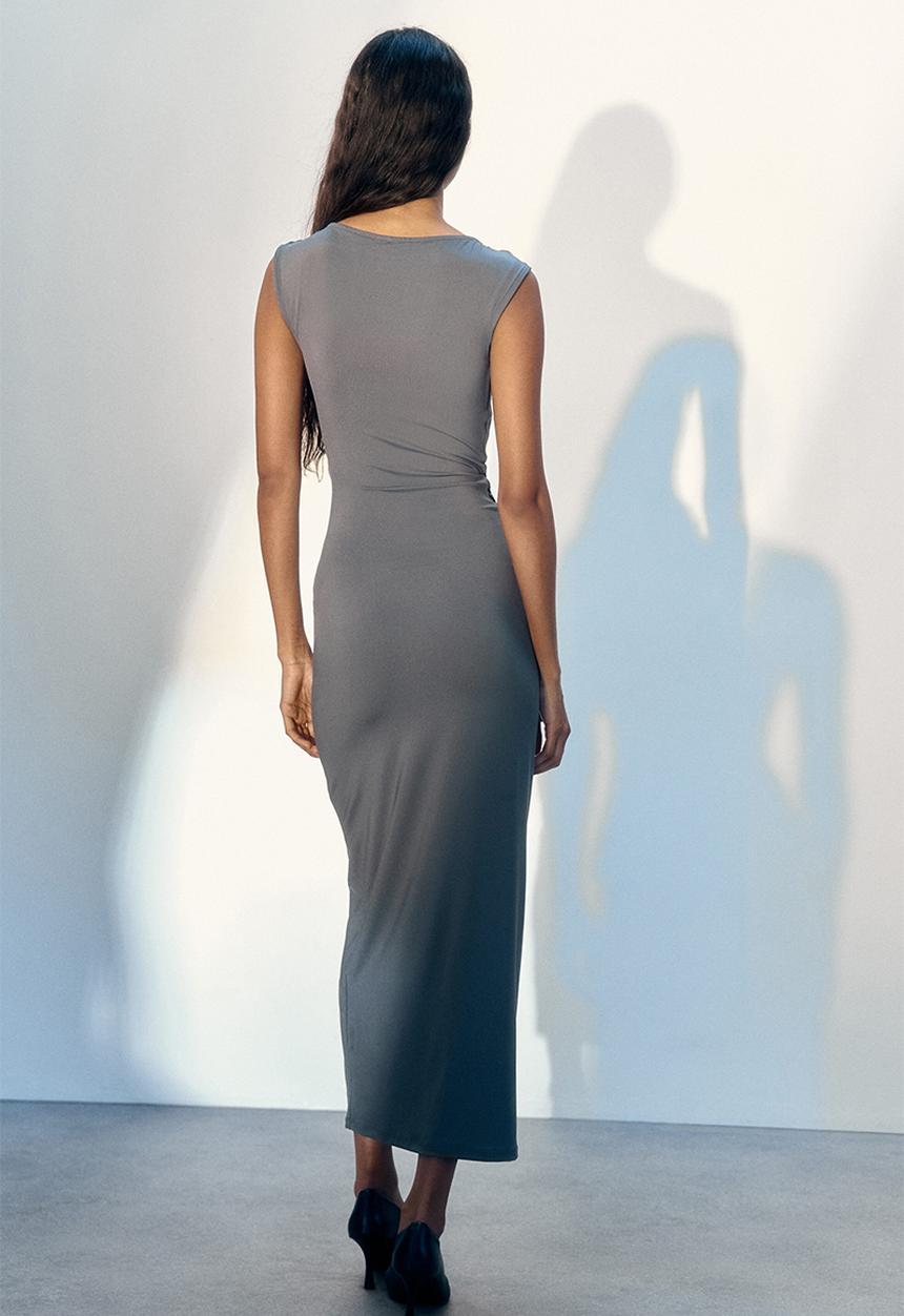 H&M - Draped dress - dark grey