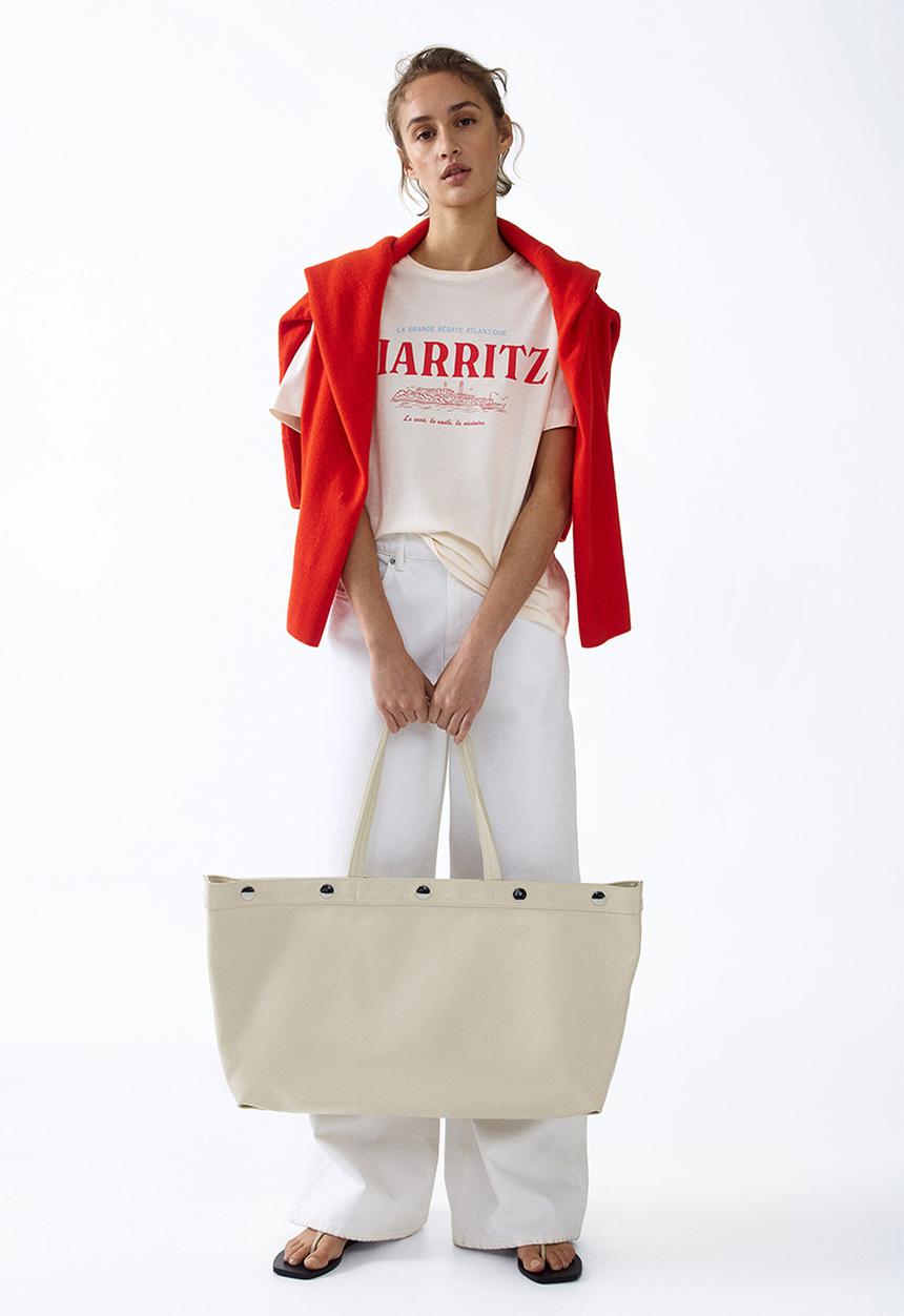 H&M - Printed t-shirt - cream/biarritz