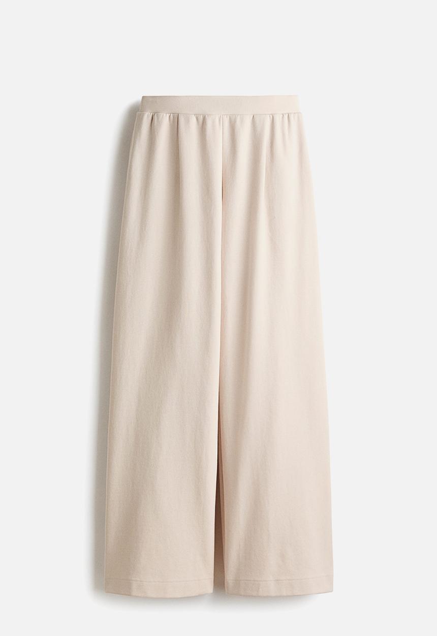 H&M - Wide interlock joggers - light beige