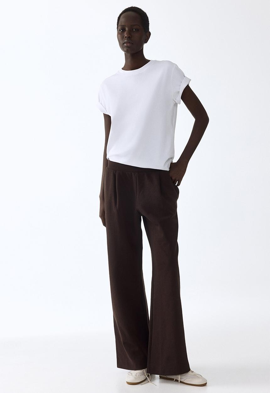 H&M - Wide interlock joggers - dark brown