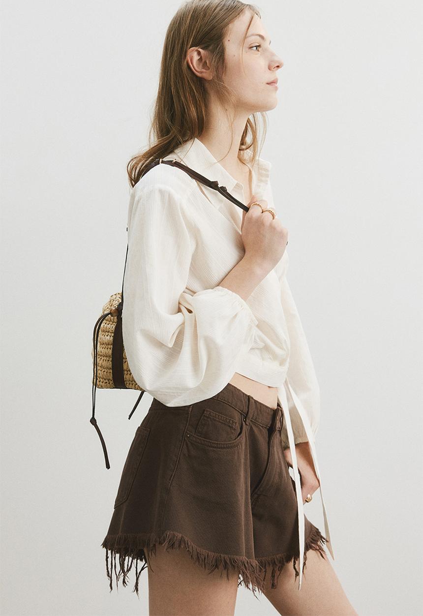 H&M - Frayed denim shorts - brown