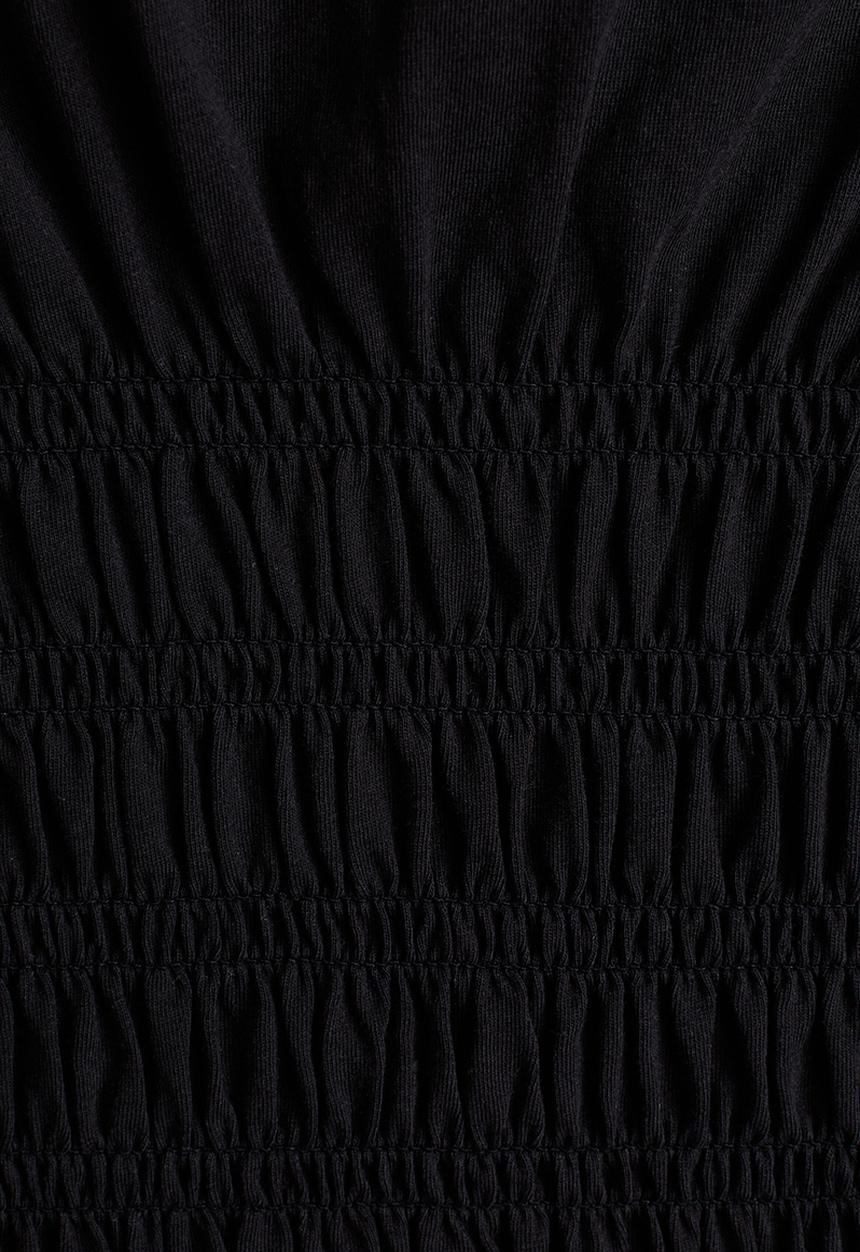 H&M - Smocked t-shirt - black