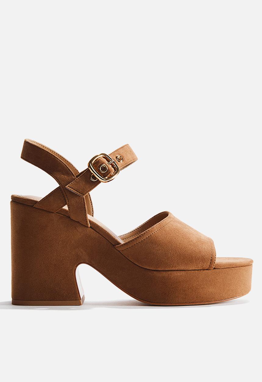 H&M - Block-heeled platform sandals - beige