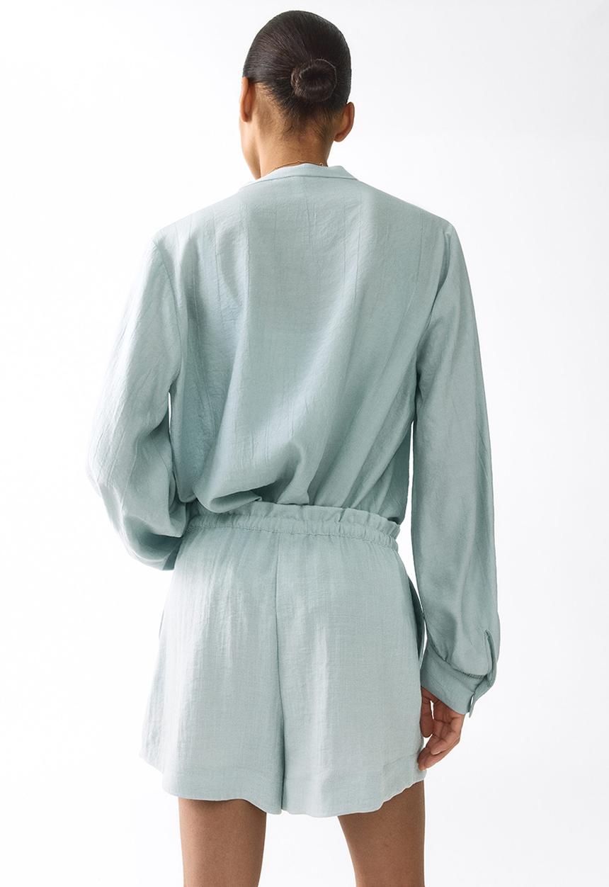 H&M - Drawstring shorts - light dusty turquoise