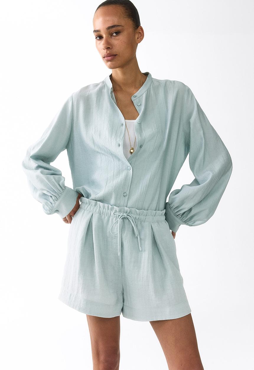 H&M - Drawstring shorts - light dusty turquoise