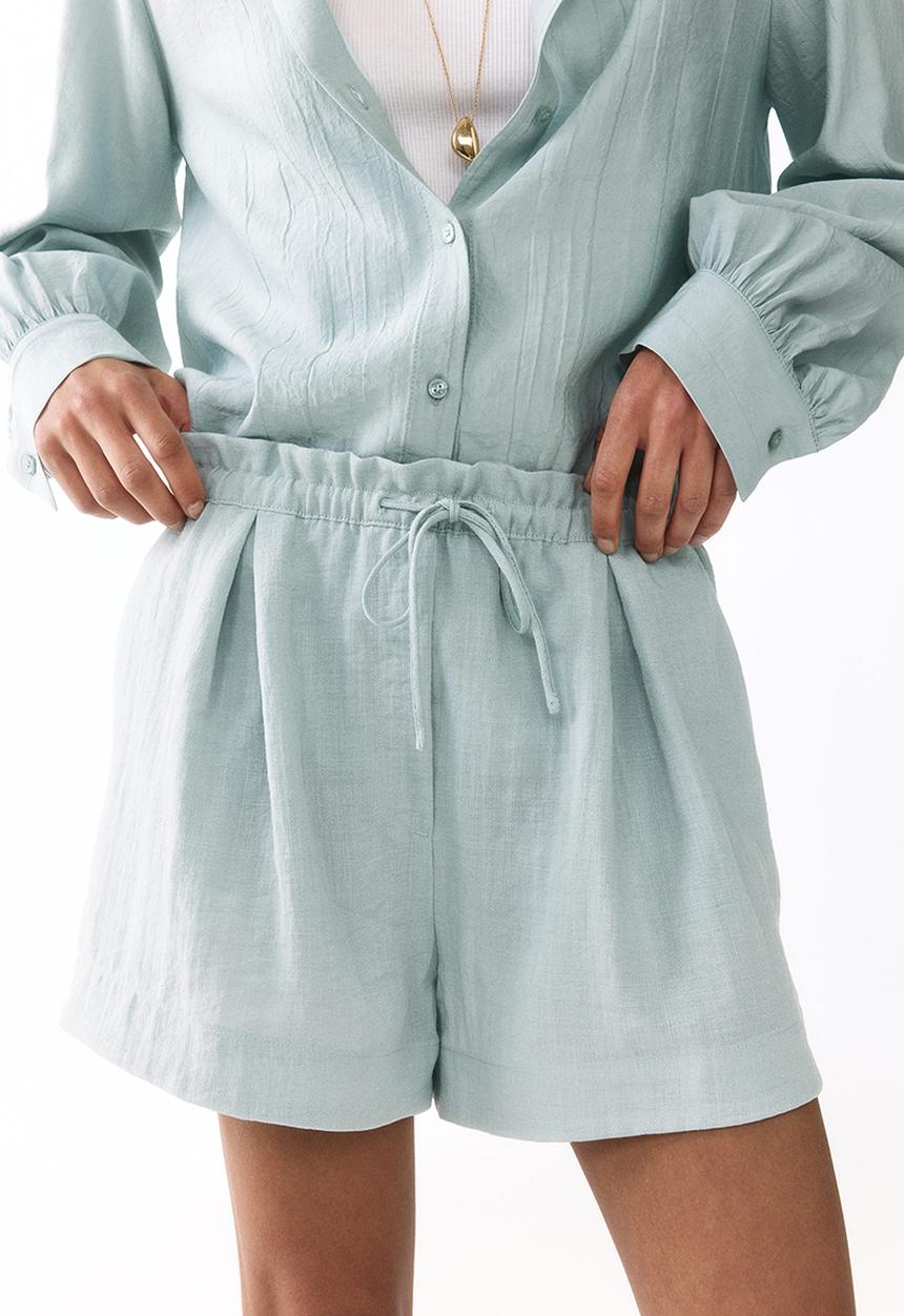 H&M - Drawstring shorts - light dusty turquoise