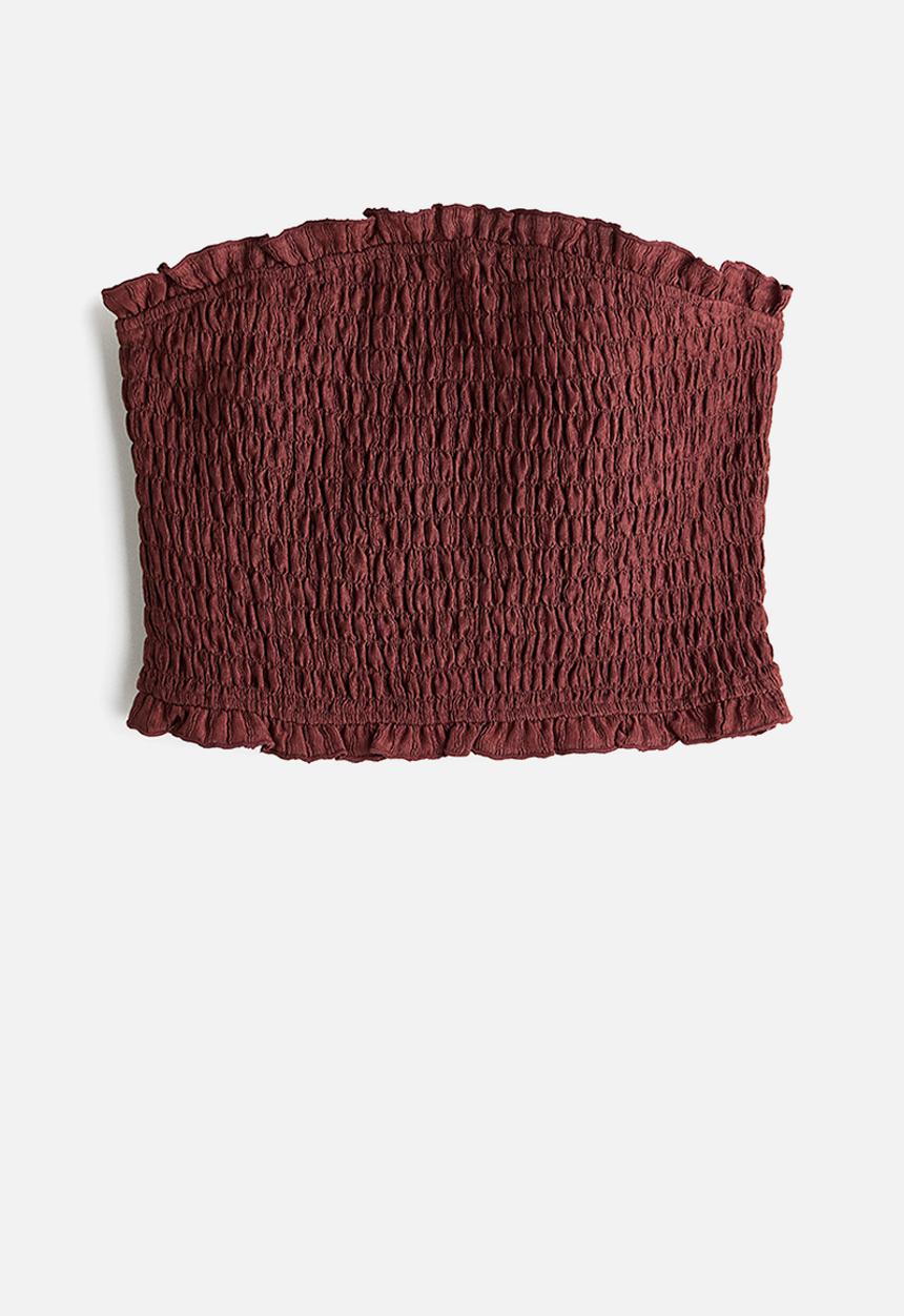 H&M - Smocked beach tube top - rust brown