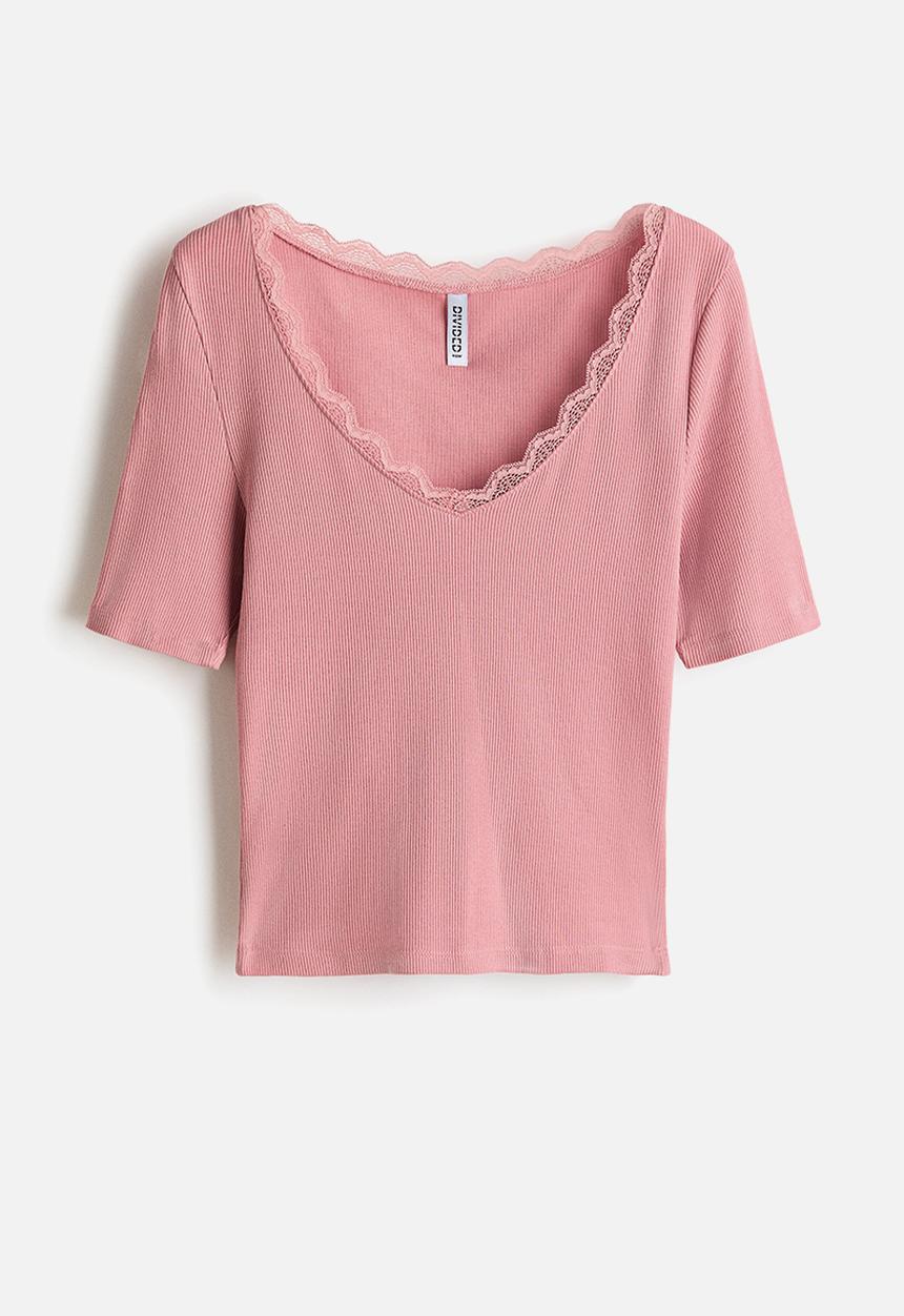 H&M - Rib-knit top - pink