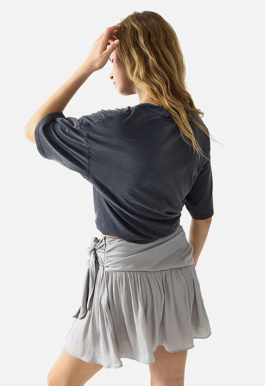 H&M - Oversized print-motif t-shirt - dark grey/nirvana