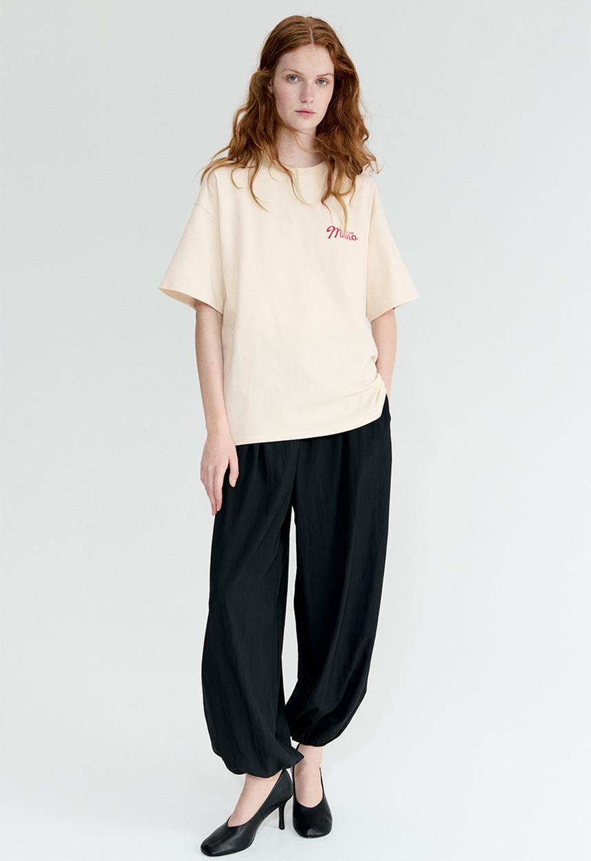 H&M - Oversized print-motif t-shirt - light beige/macchiato